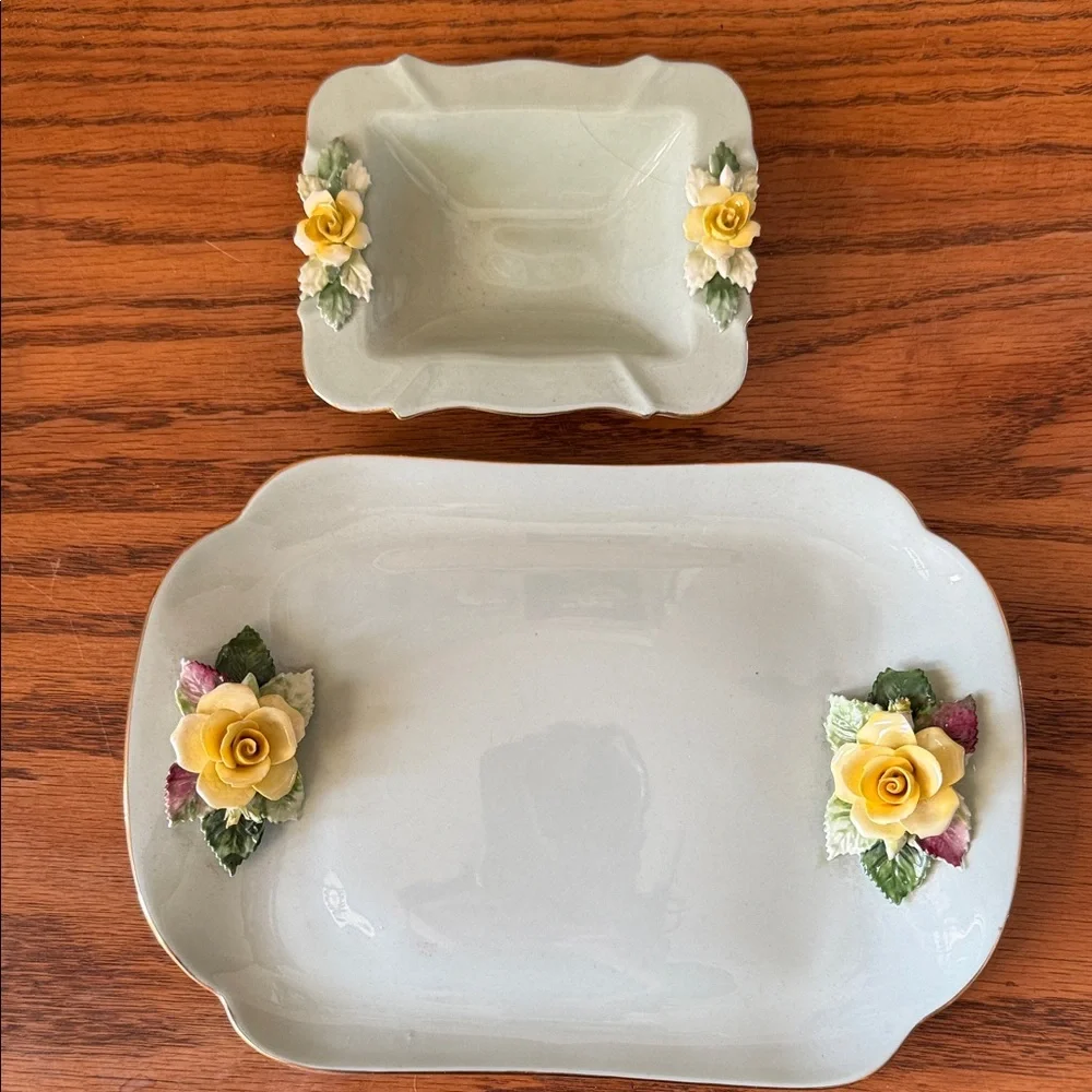 Elegant Floral Bath Set - Cream